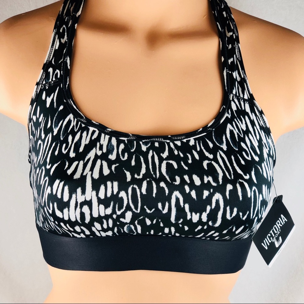 VS Black and white racerback sports bra size Small